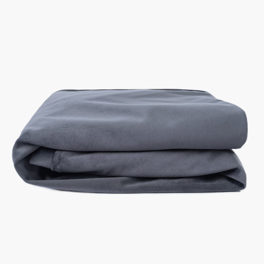 Velvet Easy Fit Dog Bed Cover - Charcoal