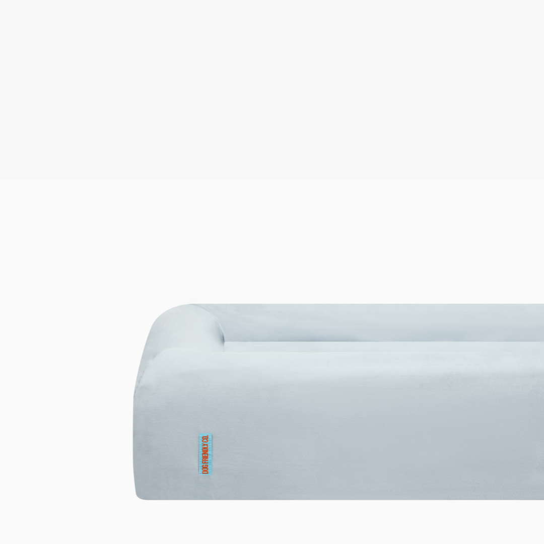 Velvet Easy Fit Dog Bed Cover - Sky Blue
