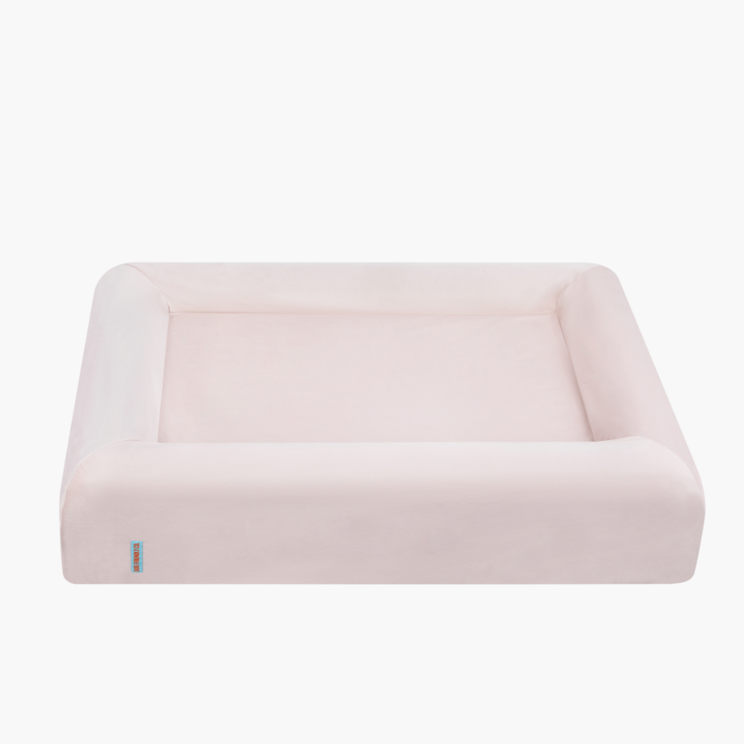 Velvet Easy Fit Dog Bed Cover - Pink