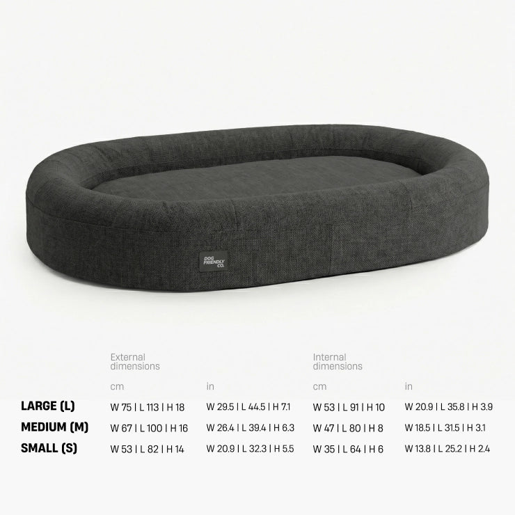 Chill Pill Memory Foam Dog Bed - Charcoal (Large)