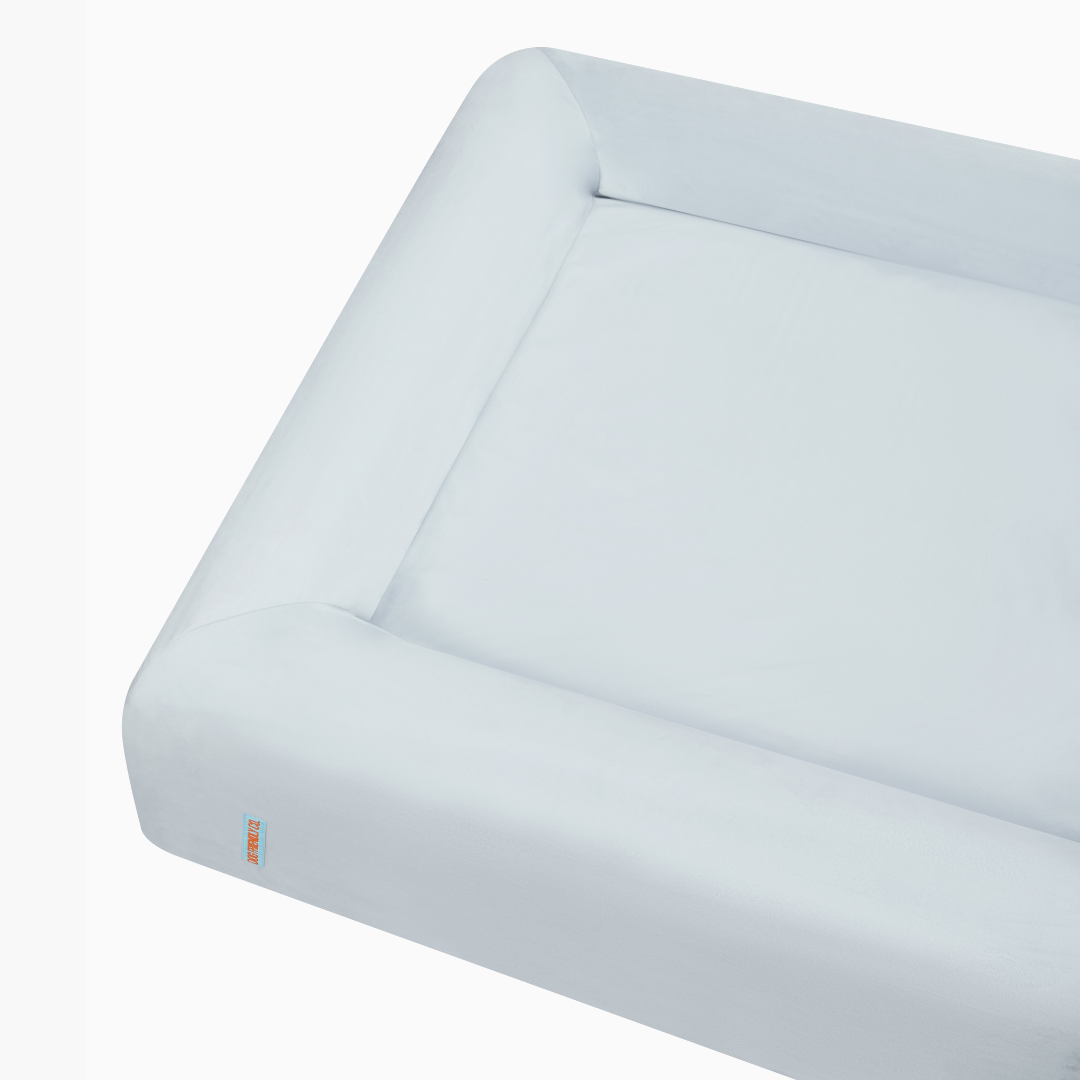 Velvet Easy Fit Dog Bed Cover - Sky Blue