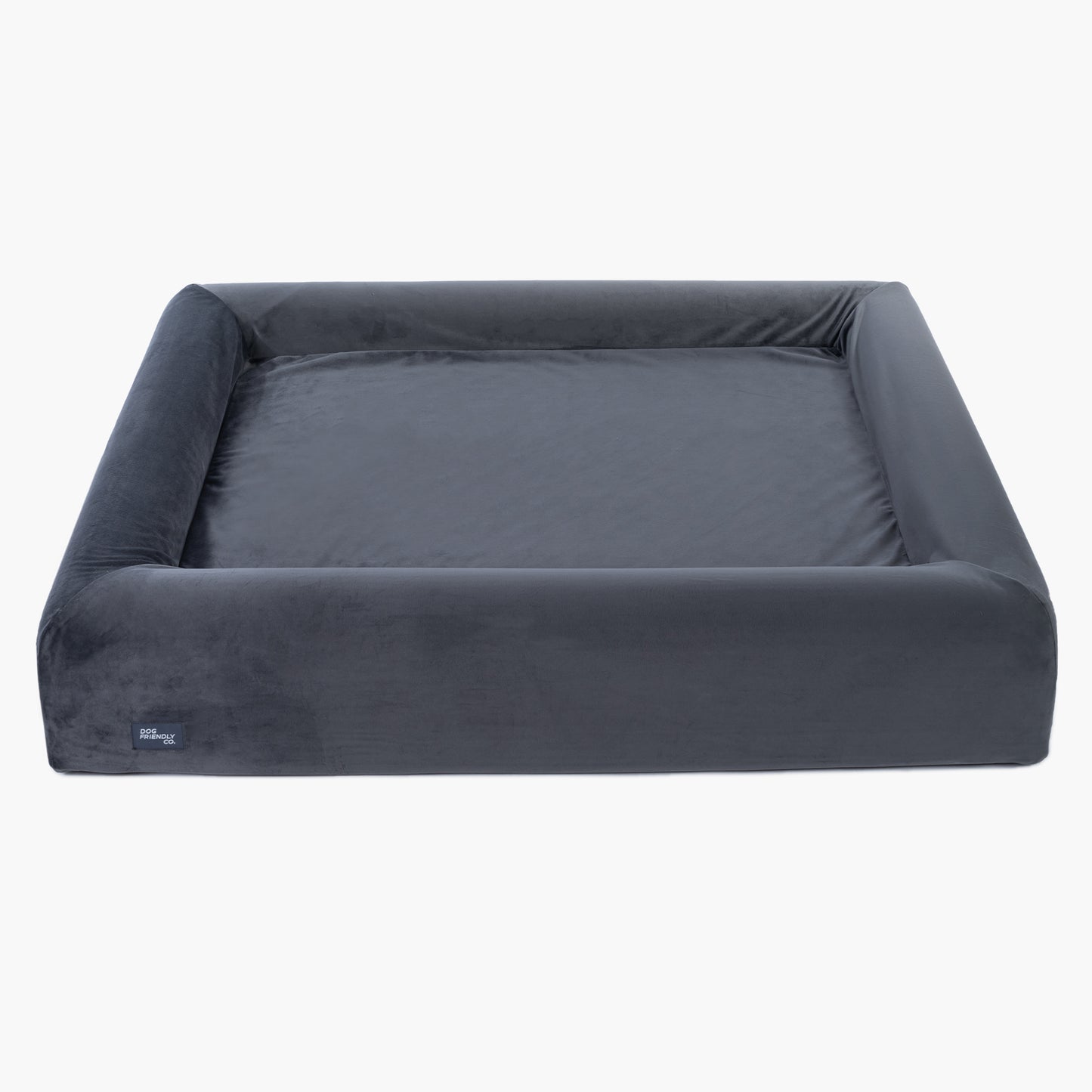 Velvet Easy Fit Dog Bed Cover - Charcoal