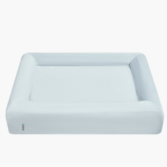 Velvet Easy Fit Dog Bed Cover - Sky Blue