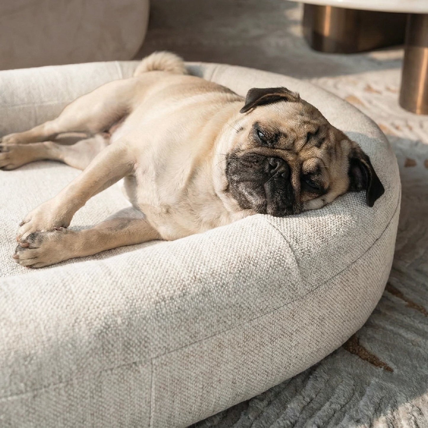 Chill Pill Memory Foam Dog Bed - Beige (Large)
