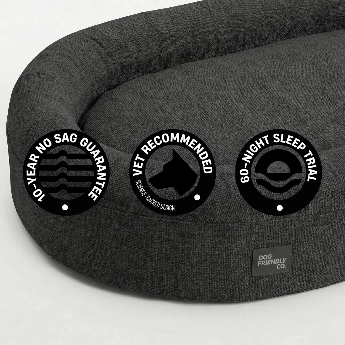 Chill Pill Memory Foam Dog Bed - Charcoal (Medium)