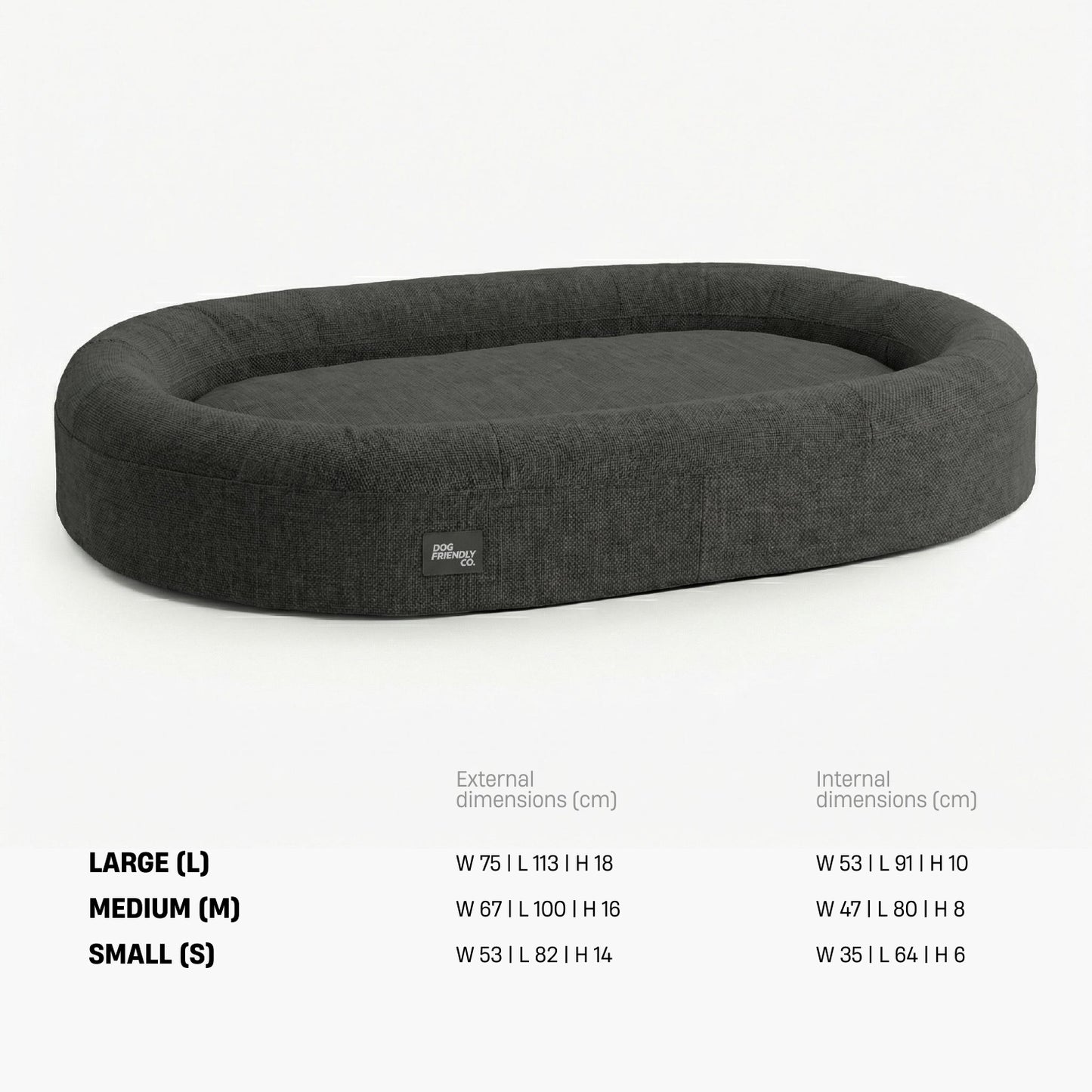 Chill Pill Memory Foam Dog Bed - Charcoal (Medium)