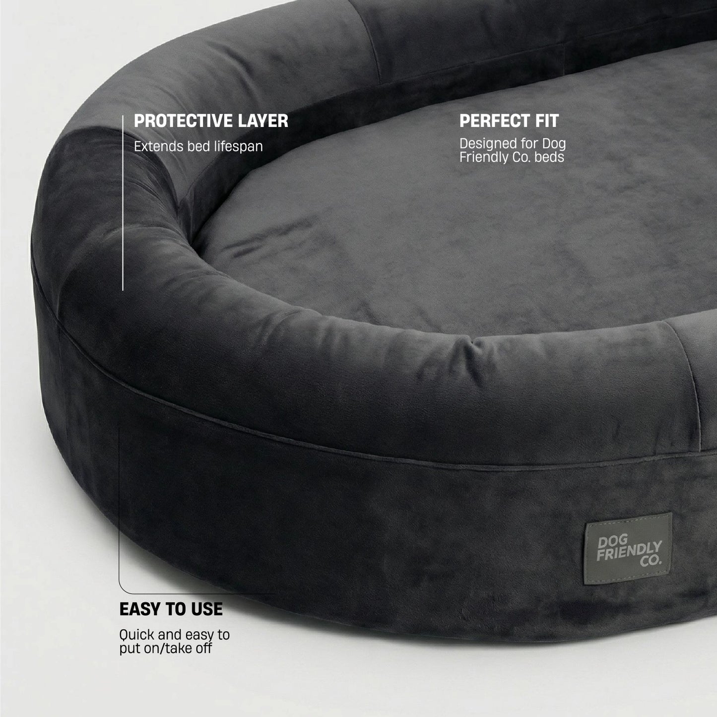 Chill Pill Velvet Easy Fit Cover - Charcoal