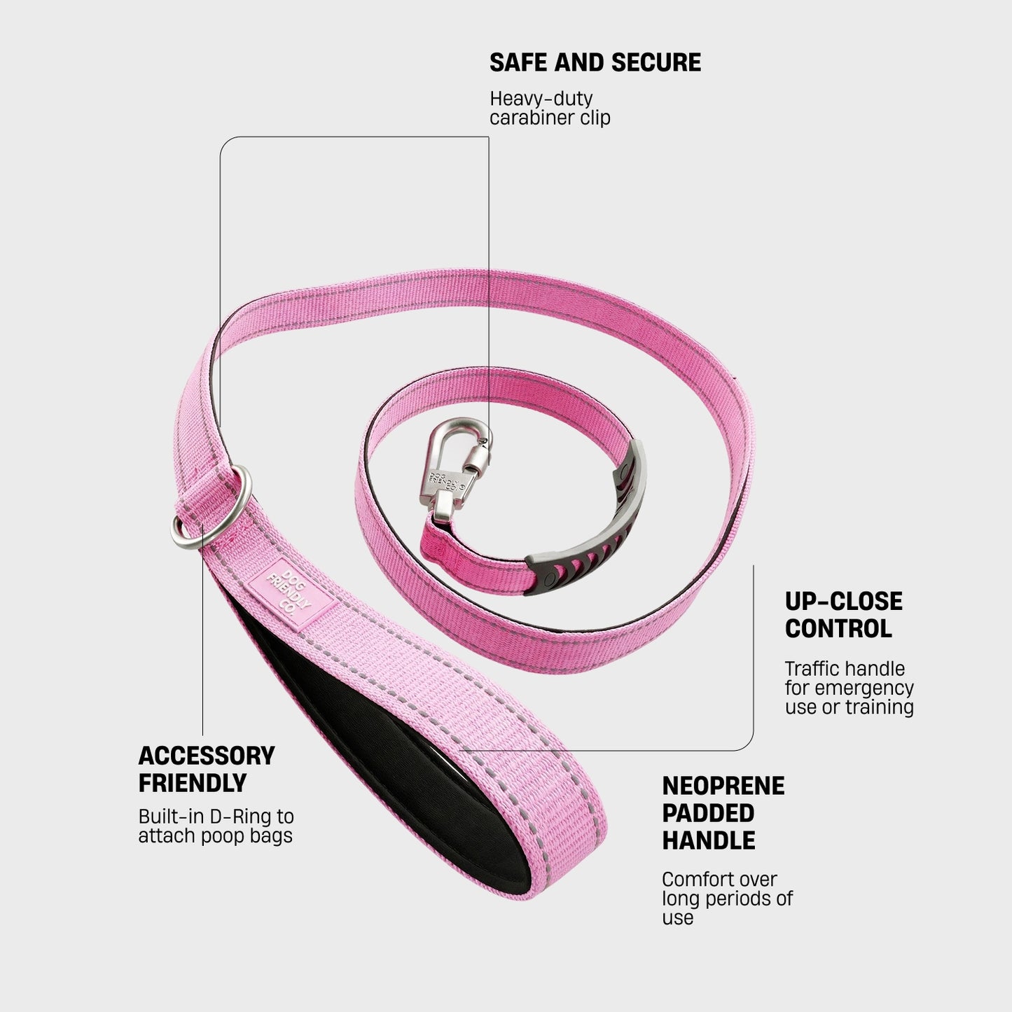 Classic Dog Leash - Pink