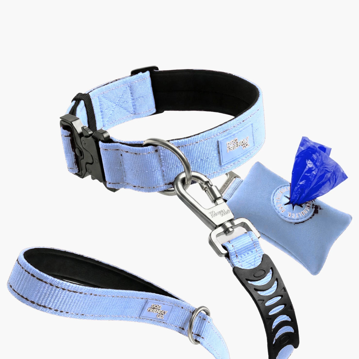 Collar Walk Set in Air, 7AM Club Limited Edition: tactical collar, bungee leash and poop bag holder