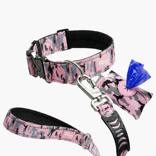 Collar Walk Set - Pink Camo