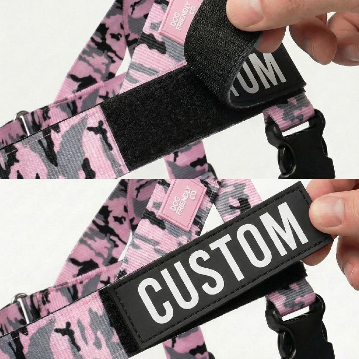 Personalised Dog Harness - Pink Camo