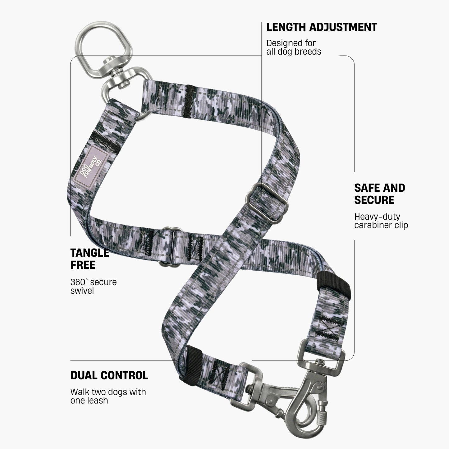 Leash Splitter - Grey Camo