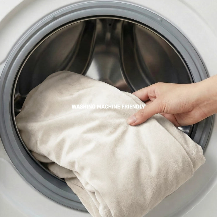 Velvet Easy Fit Dog Bed Cover - Beige