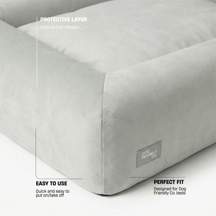 Velvet Easy Fit Dog Bed Cover - Grey