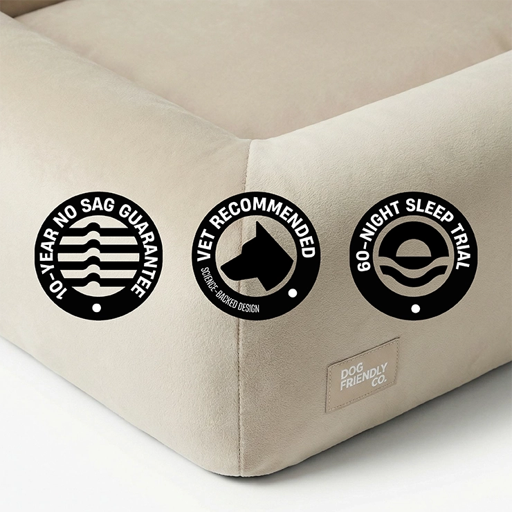 Premium Orthopedic Memory Foam Dog Bed - Beige (Medium)