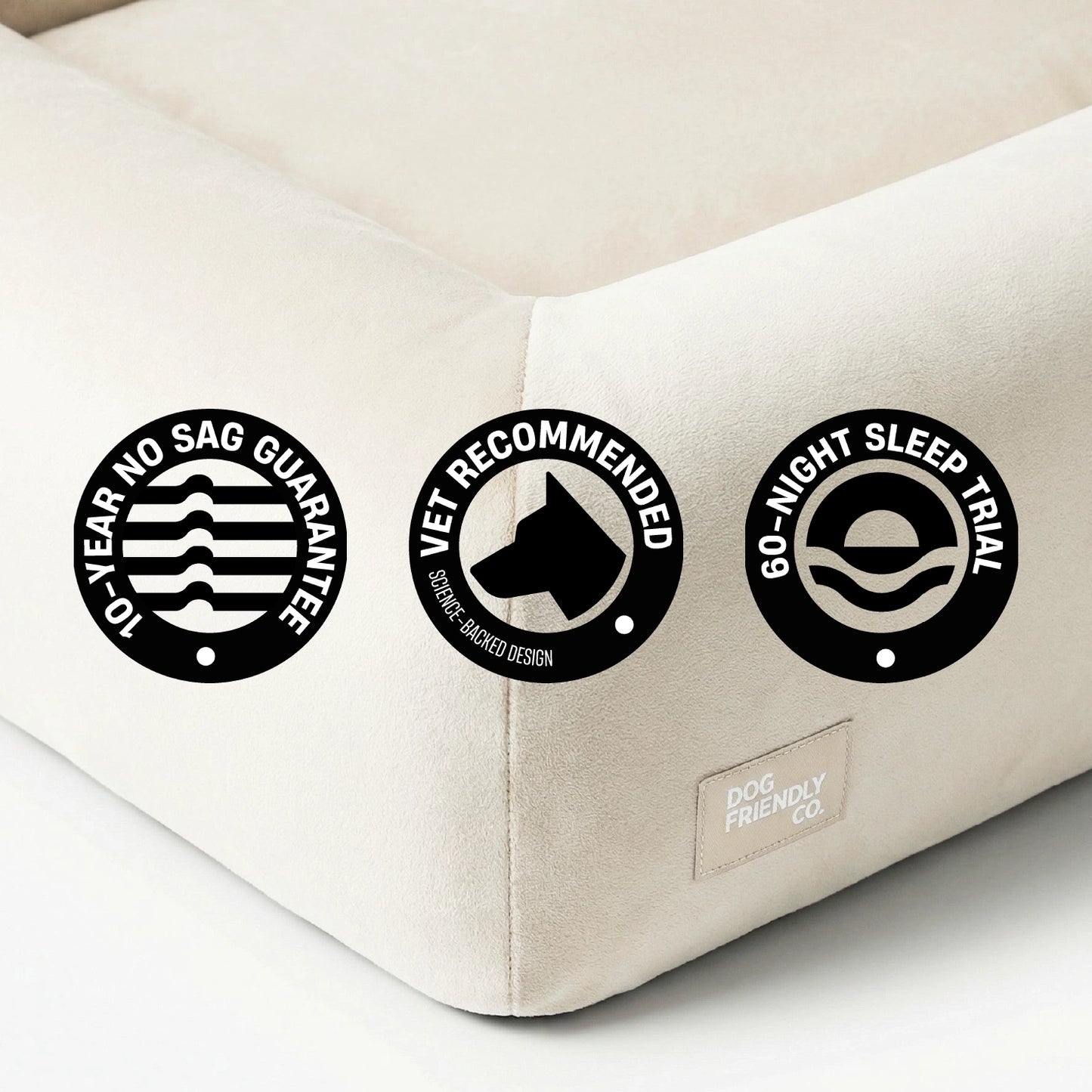 Premium Orthopedic Memory Foam Dog Bed - Beige (Medium) (LP)