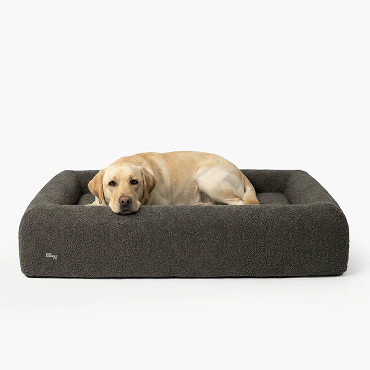 Premium Orthopedic Memory Foam Dog Bed - Brown Bouclé (Small) (LP)