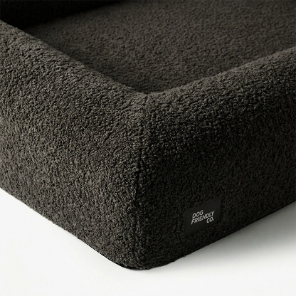 Premium Orthopedic Memory Foam Dog Bed - Brown Bouclé (Medium) (LP)