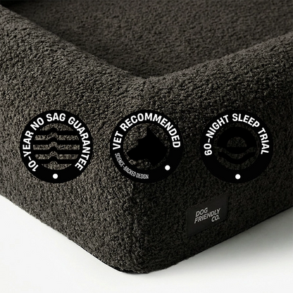 Premium Orthopedic Memory Foam Dog Bed - Brown Bouclé (Small) (LP)