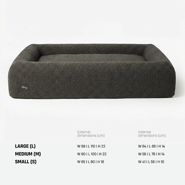 Premium Orthopedic Memory Foam Dog Bed - Brown Bouclé (Large) (LP)