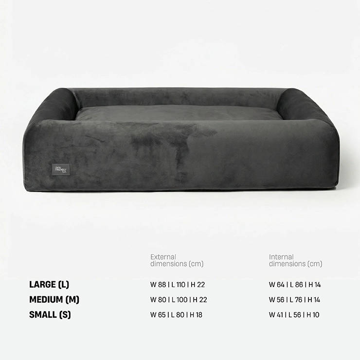 Premium Orthopedic Memory Foam Dog Bed - Charcoal (Large) (LP)