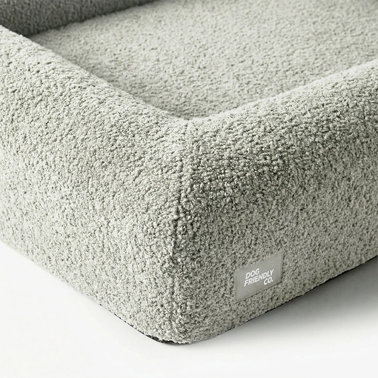 Premium Orthopedic Memory Foam Dog Bed - Grey Bouclé (Medium) (LP)