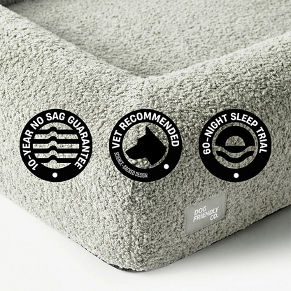 Premium Orthopedic Memory Foam Dog Bed - Grey Bouclé (Small) (LP)