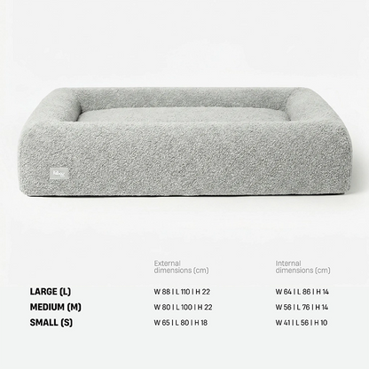 Premium Orthopedic Memory Foam Dog Bed - Grey Bouclé (Medium) (LP)