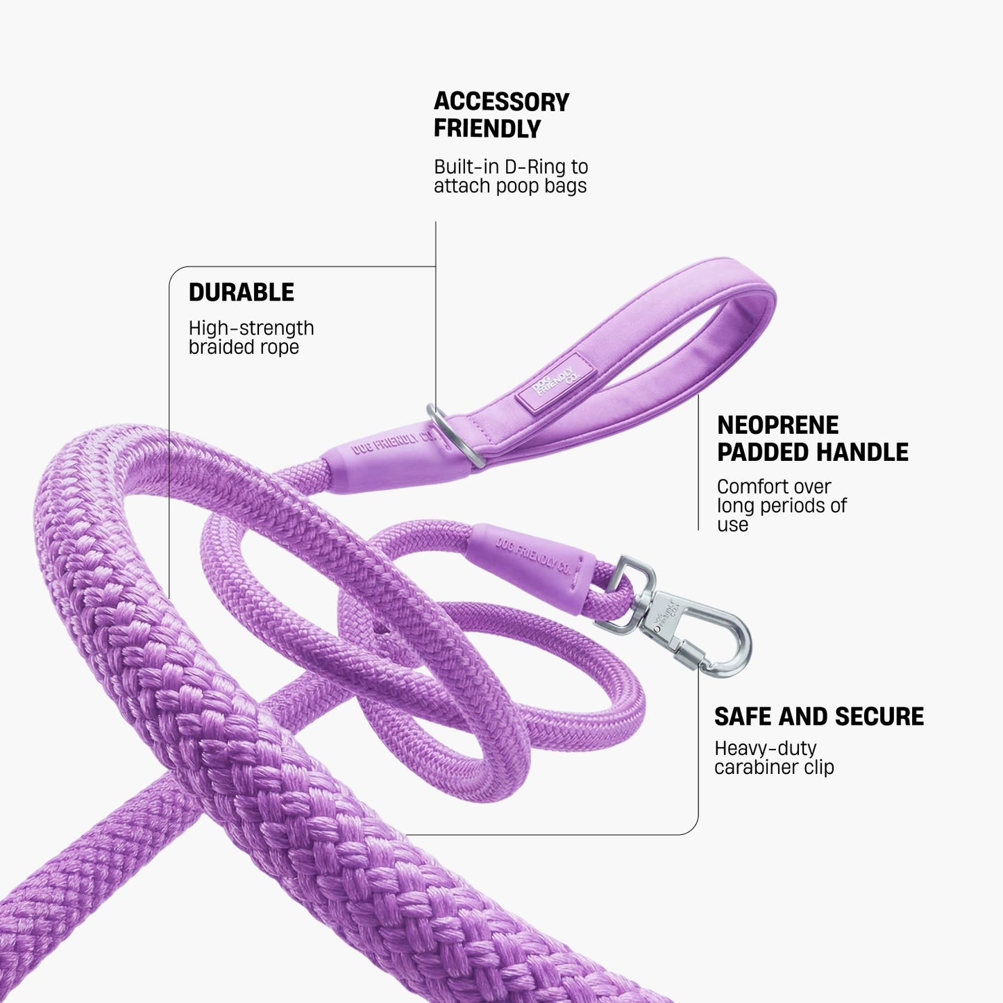 Rope Dog Leash - Purple