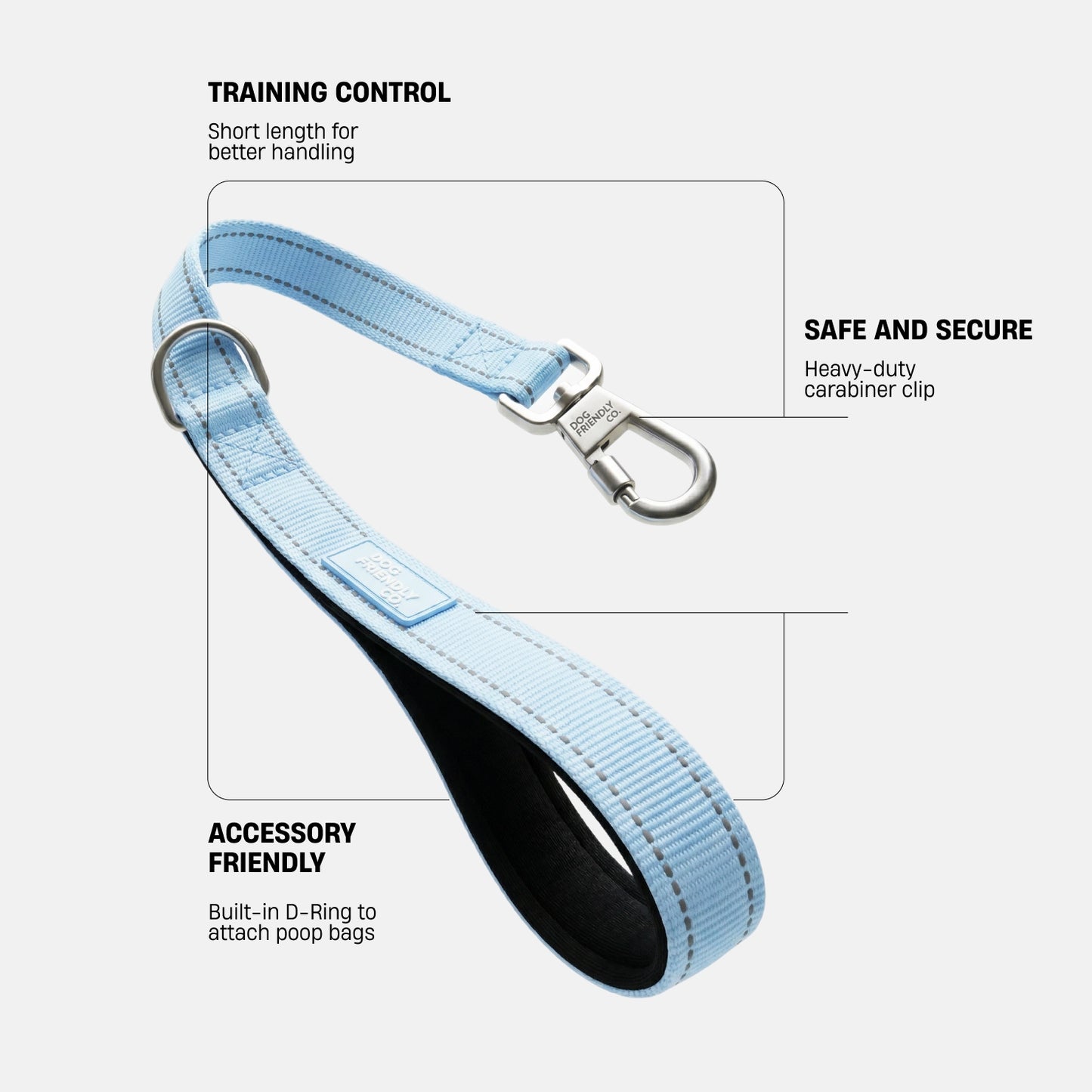 Short Trainer Dog Leash - Sky Blue